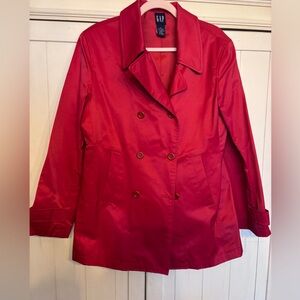 GAP Women's Vibrant Red Pea Coat
